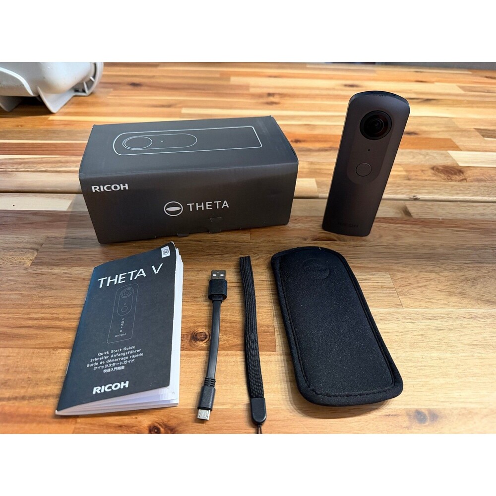 Ricoh Theta V 360° Camera – 4K VR Video – Complete Kit – Tested & Working
